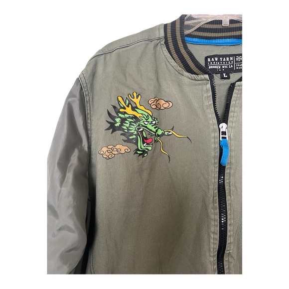 Pre loved Dragon Bomber Jacket | Khaki | Men’s Large Bomber Jacket | Cosplay L - Picture 3 of 10